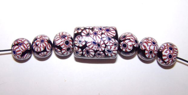 Beautiful Beads With Old Rustic Accent/Java Glass Beads Strand 10 16-18mm x 13mm/Jewelry Supplies/Indones Beads/Lampwork Beads.